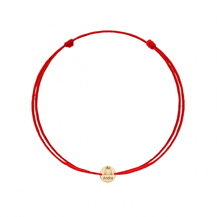 Brățară personalizabilă din aur 14K cu bănuț de 0.6cm - Eleganță subtilă și posibilitate de gravură [3]