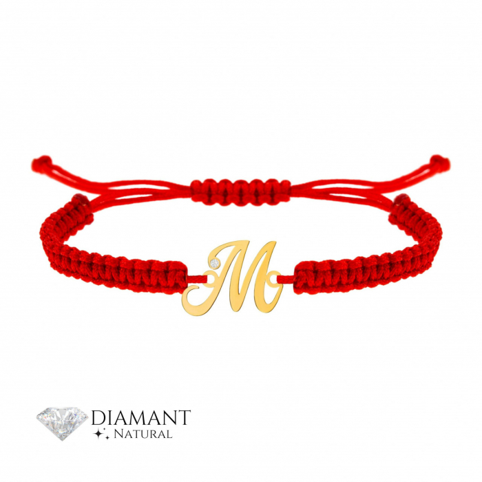 Brățară Initială din Aur 14k cu Diamant Natural – Eleganță Personalizată și Strălucire Durabilă [3]