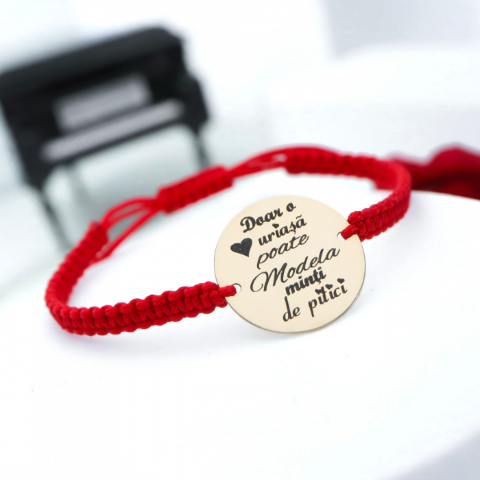Brățară pentru Învățătoare din Aur 14K - Cadou Personalizat cu Mesajul "Doar o inimă uriașă" [2]