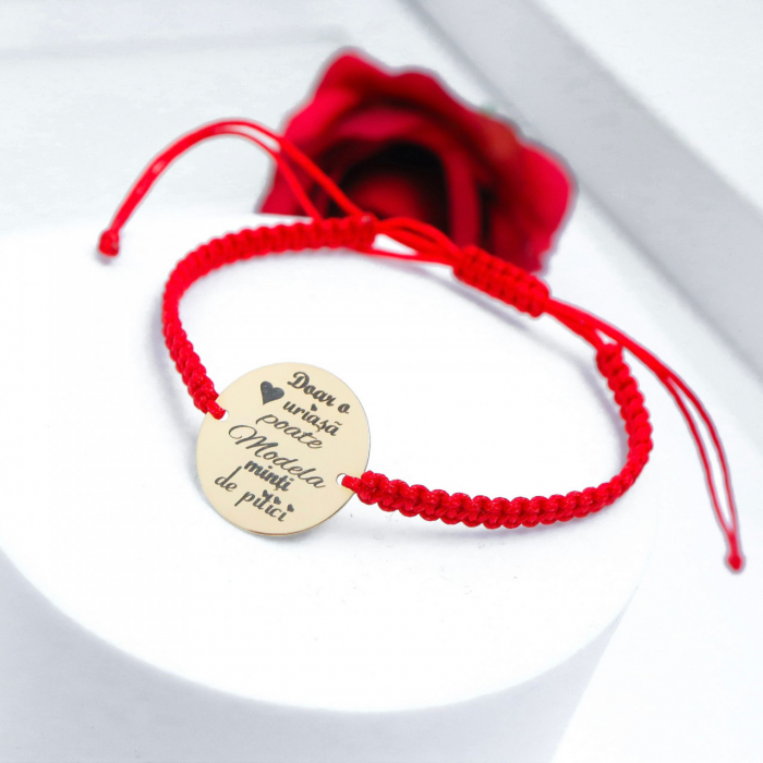 Brățară pentru Învățătoare din Aur 14K - Cadou Personalizat cu Mesajul "Doar o inimă uriașă" [3]