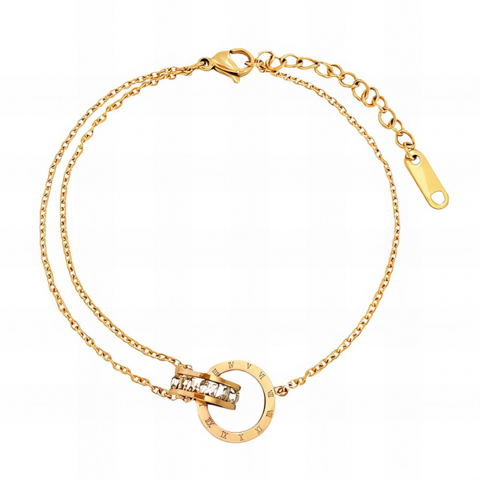 Bratara pentru picior Timeless din Inox placata cu AUR 18K [1]