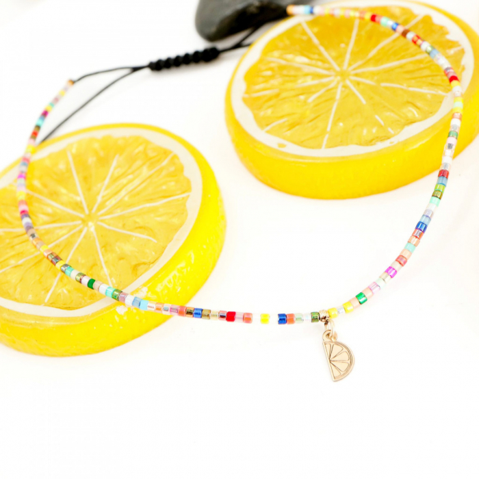 Brățară reglabilă de picior Lemon cu Miyuki și pandantiv din aur 14K, design vibrant și elegant pentru vara perfectă [2]
