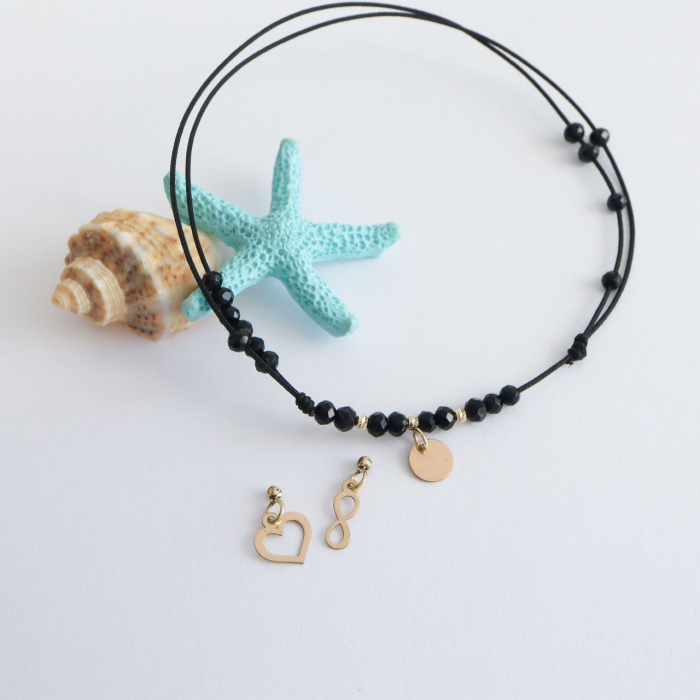 Brățară reglabilă pentru picior cu cristale și charm din aur 14K – Eleganță și personalizare [3]