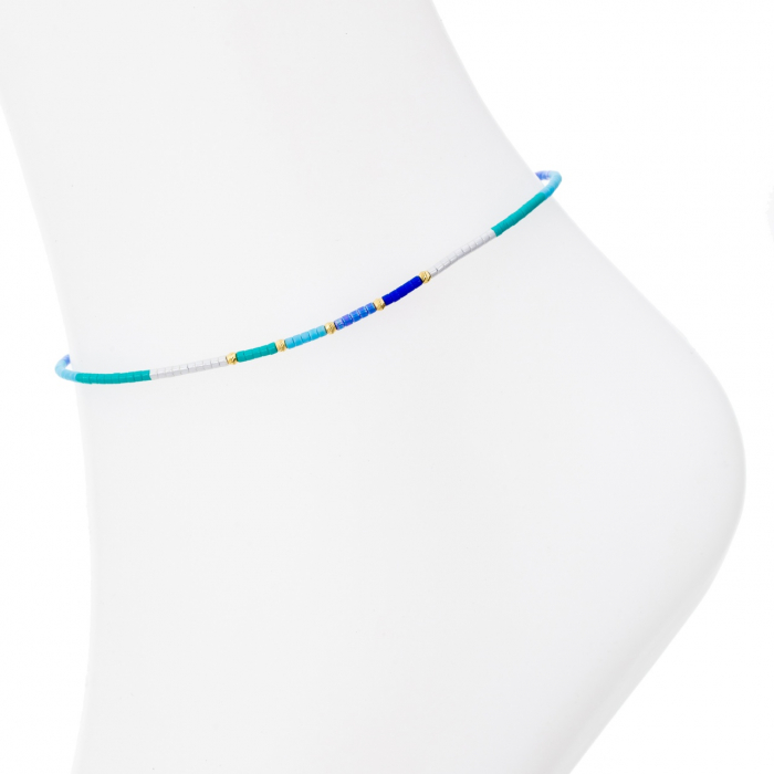 Brățară reglabilă Blue Summer din aur 14K și mărgele Miyuki – Eleganță și rafinament pentru ținute estivale [2]