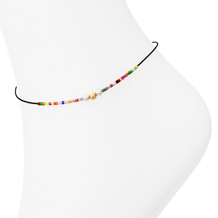Brățară reglabilă din aur 14K cu mărgele Miyuki și biluță de 4mm – Eleganță și Lux pentru Glezna ta [2]