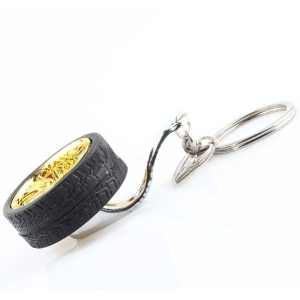 Breloc metalic anticoroziv model roata auto tunning cu janta si disc de frana 10 x 3.5 x 2 cm Auriu – IoArtify.ro [3]