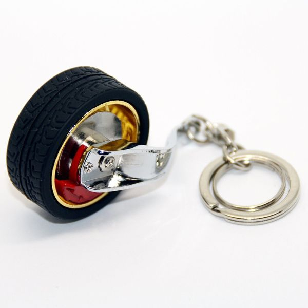 Breloc metalic anticoroziv model roata auto tunning cu janta si disc de frana 10 x 3.5 x 2 cm Auriu – IoArtify.ro [4]