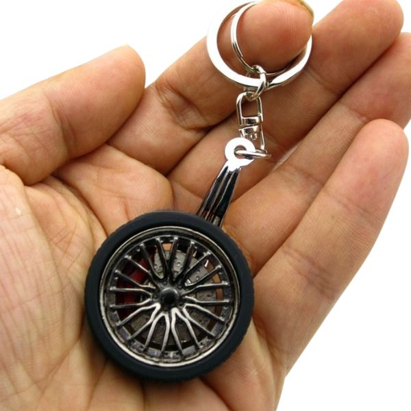 Breloc metalic anticoroziv model roata auto tunning cu janta si disc de frana 10 x 3.5 x 2 cm Negru – IoArtify.ro [7]