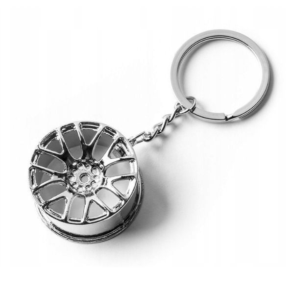 Breloc metalic model janta auto cromata 9 x 3.5 cm Argintiu – IoArtify.ro [3]