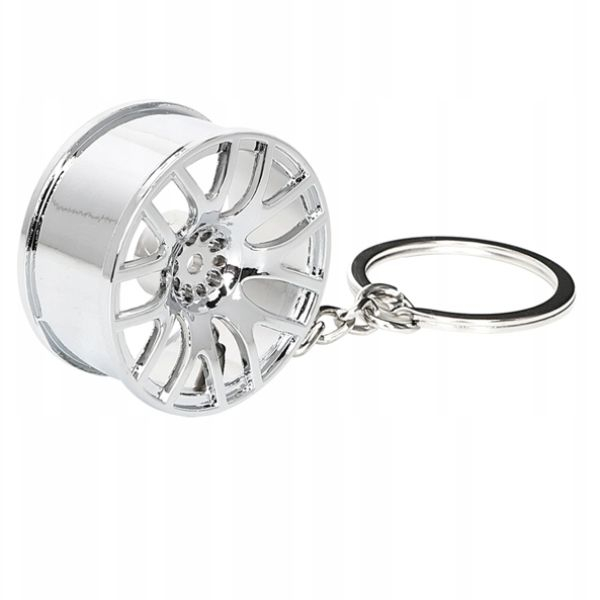 Breloc metalic model janta auto cromata 9 x 3.5 cm Argintiu – IoArtify.ro [2]