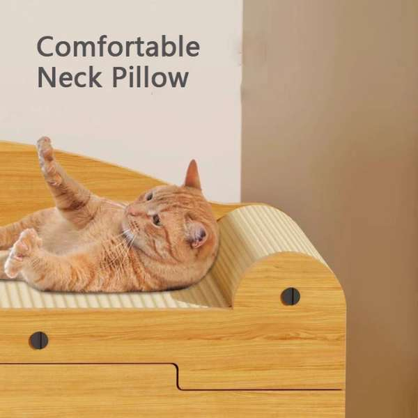 Calcus pentru Pisicute cu Centru de Joaca si Spatiu de Zgariat din Materiale Ecologice 56x30x30 cm Maro – IoArtify.ro [6]