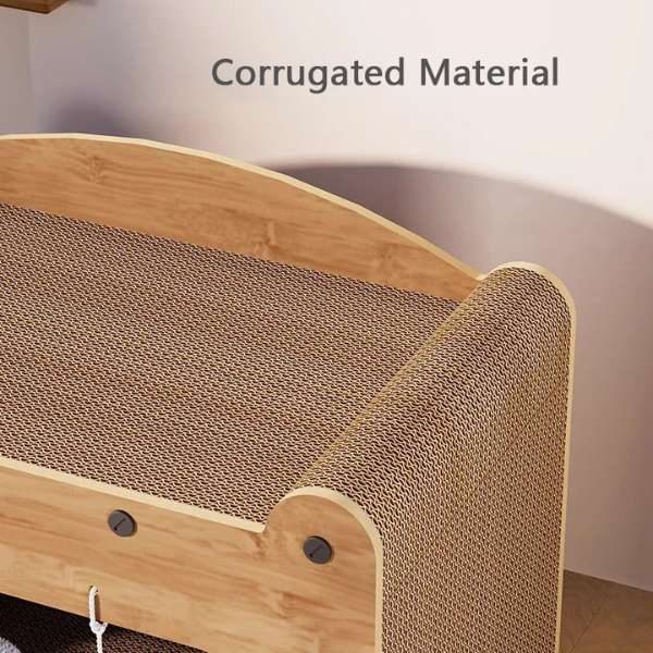 Calcus pentru Pisici cu Centru de Joacă și Zgariat, Materiale Ecologice, 56x30x30 cm, Maro – Siguranță și Distracție! [7]