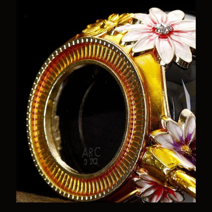 Cana Handmade Fleur-de-Lis din Sticla Emailata Transparenta Termorezistenta 330 ml – IoArtify.ro [4]