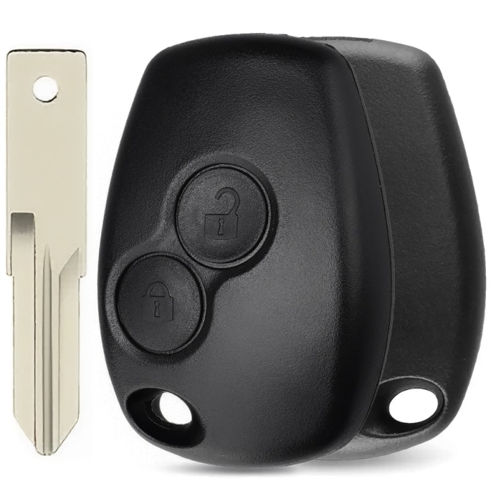 Carcasa Telecomanda Auto cu 2 butoane si lamela inclusa compatibila Dacia Logan Sandero Duster cu butoane rezistente la uzura - IoArtify.ro [2]