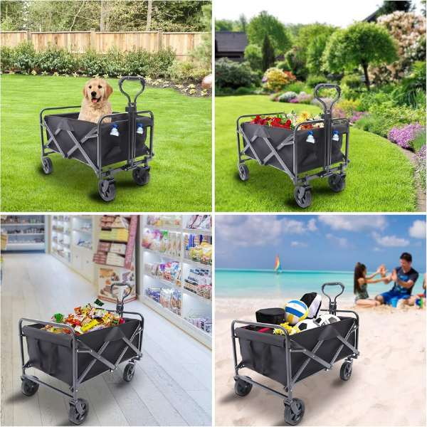 Carucior Pliabil de Gradina Metalic cu Roti Pivotante Capacitate 67 Litri - IoArtify.ro [6]