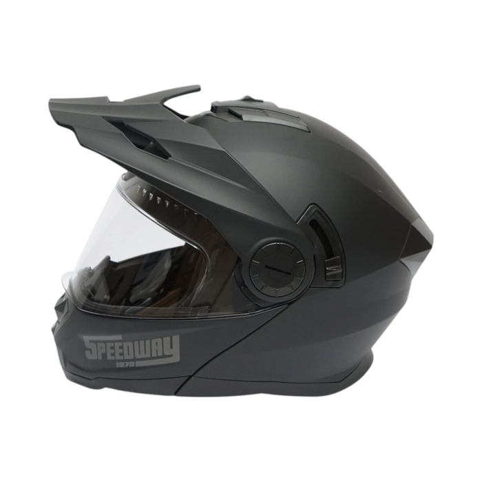 Casca motocross integrala negru mat cu viziera transparenta si ochelari de soare marimea XL model LION cu sistem de ventilatie avansat – IoArtify.ro [3]