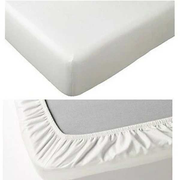 Cearceaf de Pat cu Elastic Bumbac Tesatura Rigida 140g/m2 150 x 200 cm Alb – IoArtify.ro [3]