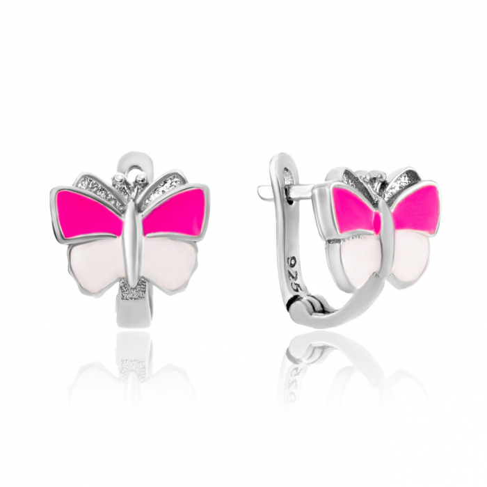 Cercei din argint 925 pentru copii cu design de fluturași – bijuterii delicate și personalizabile, ideal pentru micuțe [2]
