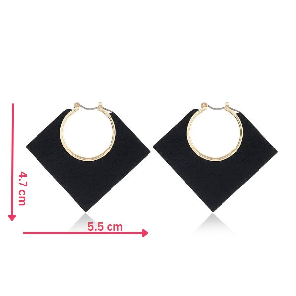 Cercei din Lemn cu Forma Geometrica Patrat Negru 4.7 x 5.5 cm – IoArtify.ro [4]