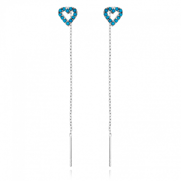 Cercei Harmony din argint 925 cu nuanță turcoaz – Eleganță modernă și personalizare pentru orice ocazie [2]