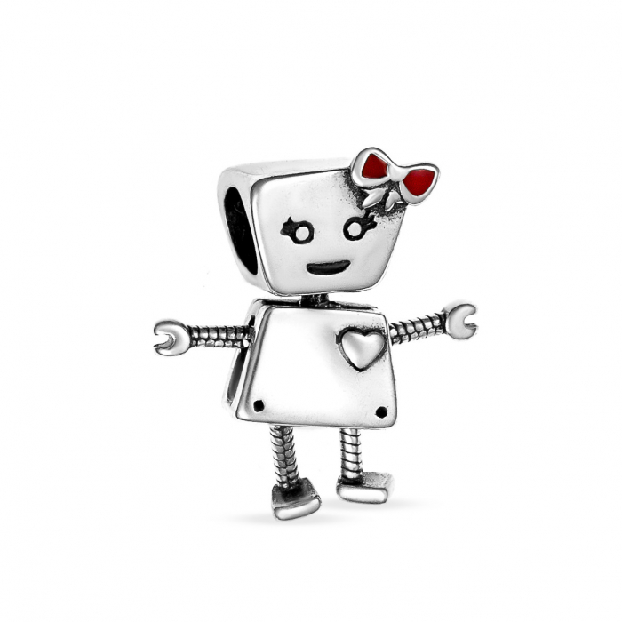 Charm din Argint 925 Robotica RED – Stil Modern! [1]