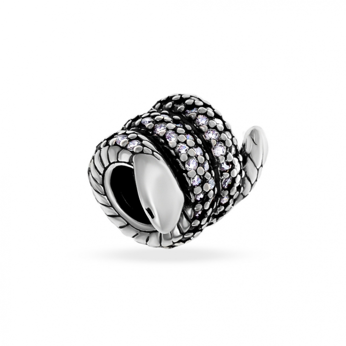 Charm din Argint 925 Snake Crystal – Bijuterie Elegantă, Rafinament și Symbolism pentru Brățări Stilate [1]