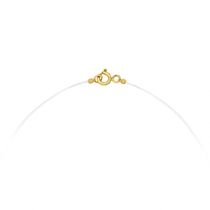 Colier delicat din aur 14K cu perle Mallorca și fir transparent – Eleganță subtilă pentru orice ocazie [2]