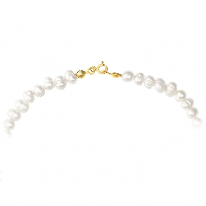 Colier cu Perle de 4 mm și Bănuț Gravabil din Aur 14K – Eleganță și Personalizare pentru Femeia Modernă [2]