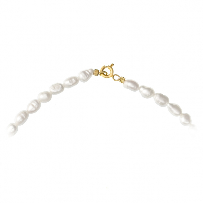 Colier Cupidon Pearl din Aur 14K cu Perle de Cultură și Banț Inimioară – Eleganță și Rafinament [2]