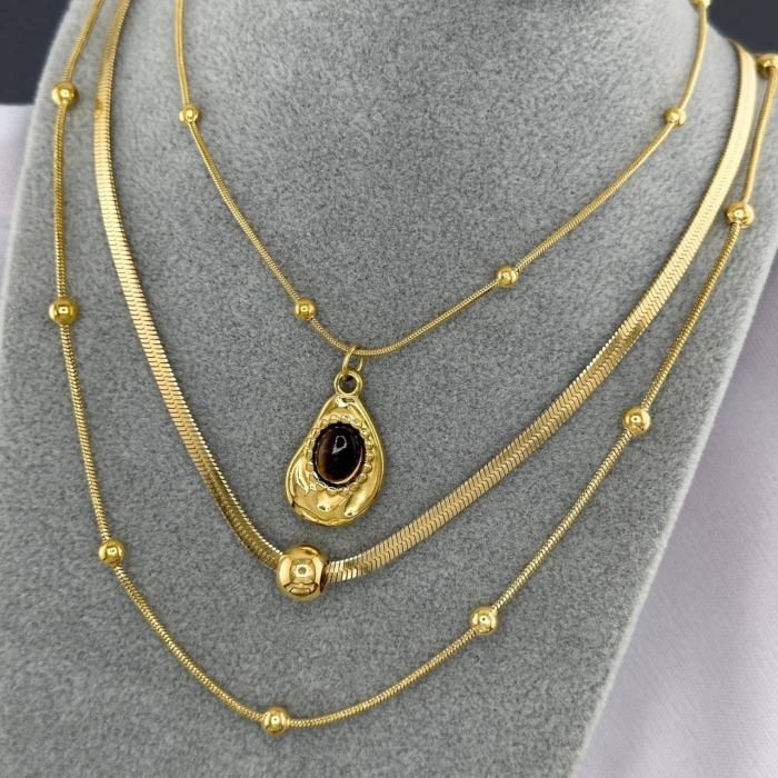 Colier Dublu Missy din Inox placat cu Aur 18K | Bijuterie rafinată și versatilă pentru ocazii speciale [2]