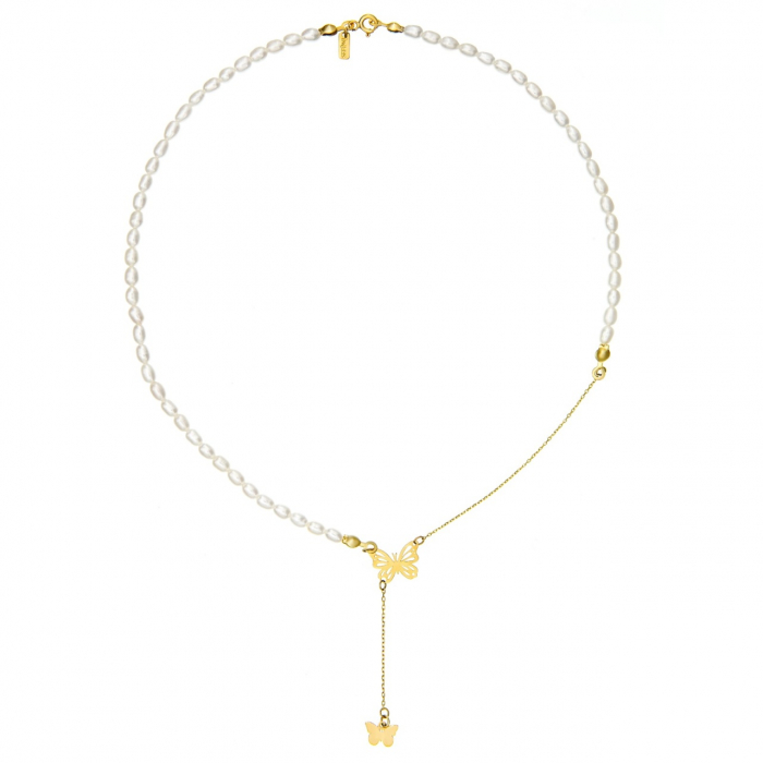 Colier Fly Butterfly cu Perle de Cultură și Aur 14K – Eleganță și Raffinament în Fiecare Detaliu [2]