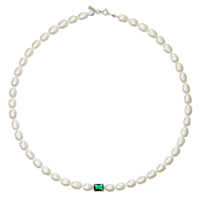 Colier Forever Green cu Perle de Cultură și Argint 925 – Eleganță și Rafinament pentru Orice Ocazie [2]