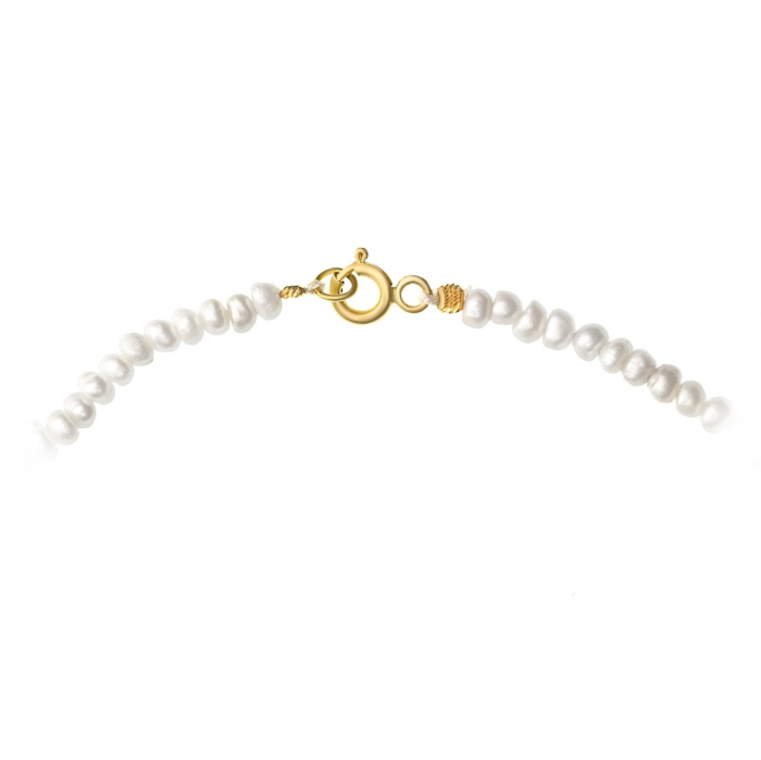 Colier personalizat cu nume, perle de cultură și inimioară din aur 14K – Eleganță și rafinament pentru orice ocazie [2]