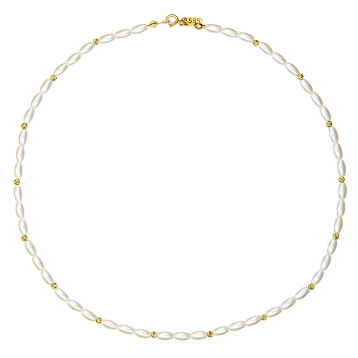 Colier Sublime Pearls cu Perle Mallorca și AUR 14K – Eleganță și Rafinament pentru Orice Ocazie [2]
