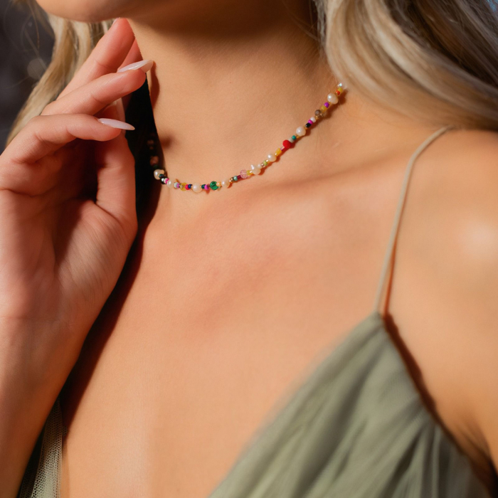 Colier Summer Mix cu Perle de Cultură și Cristale, Aur 14K, Eleganță Modernă și Versatilitate [3]
