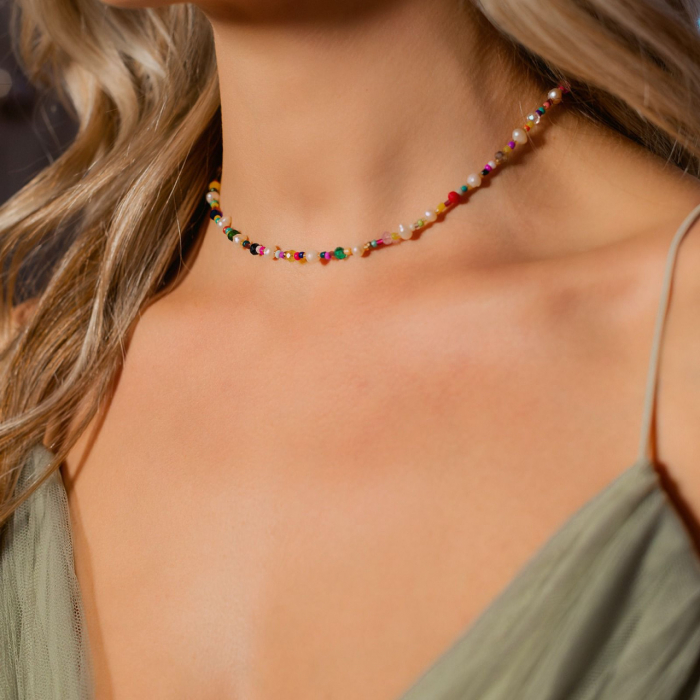 Colier Summer Mix cu Perle de Cultură și Cristale, Aur 14K, Eleganță Modernă și Versatilitate [2]