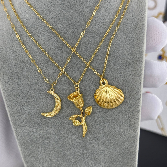 Colier Summer Shell din Inox placat cu AUR 18K – Eleganță și Durabilitate pentru Orice Ocazie [2]