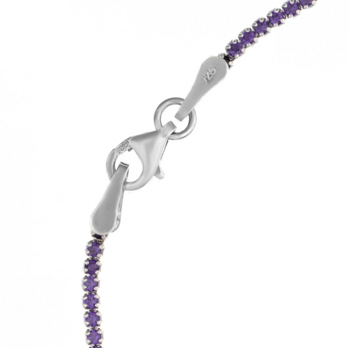 Colier Tennis din Argint 925 Pure Lila – Eleganță și Rafinament pentru Ocazii Speciale [3]