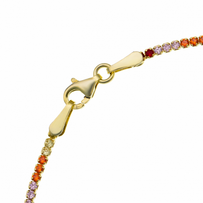 Colier Tennis din Argint 925 Rainbow Golden – Eleganță modernă cu cristale multicolore și personalizare [4]