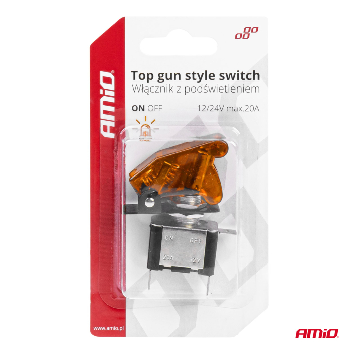 Comutator iluminat intrerupator cu protectie pentru auto moto ATV SSV Off Road model TOP GUN tensiune 12V 24V culoare Orange – IoArtify.ro [5]