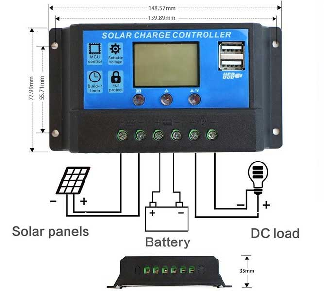 Controler Regulator de incarcare panou solar 12 24V 30A mini dual USB - IoArtify.ro [7]