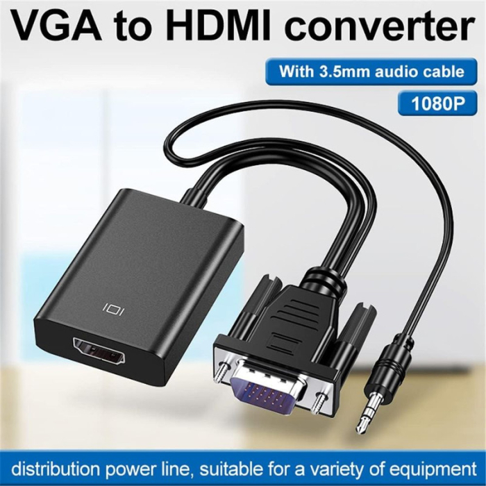 Convertor VGA la HDMI si Audio Full HD 1080P 60Hz Negru – IoArtify.ro [3]