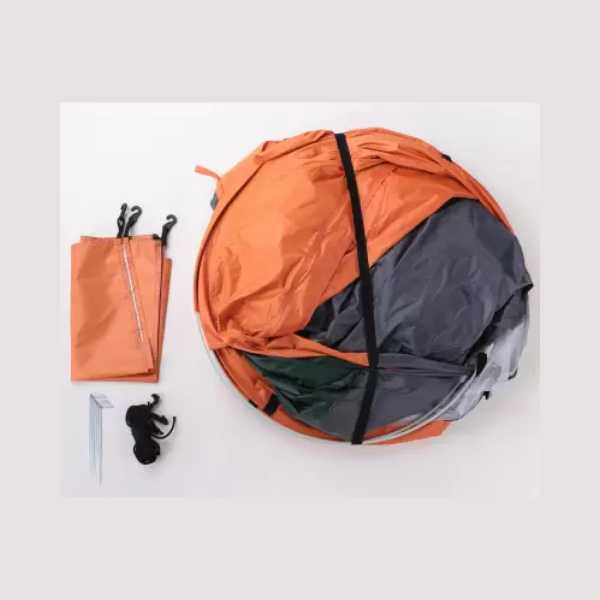 Cort automat portocaliu pentru camping și plajă, impermeabil și rezistent UV, montare rapidă în 2 secunde [9]