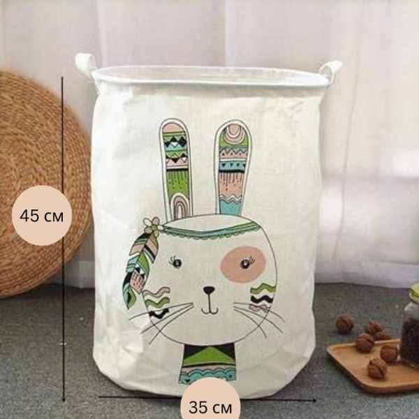 Cos din Bumbac pentru Depozitare Jucarii sau Haine Model Iepuras 35 x 45 cm - IoArtify.ro [2]