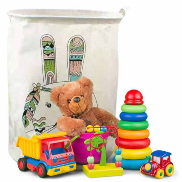 Cos din Bumbac pentru Depozitare Jucarii sau Haine Model Iepuras 35 x 45 cm - IoArtify.ro [4]