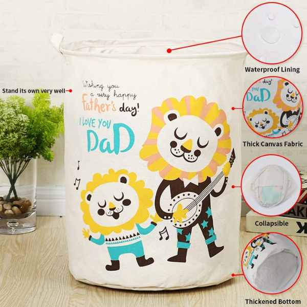 Cos din Bumbac pentru Depozitare Jucarii sau Haine Model Leu 35 x 45 cm - IoArtify.ro [5]