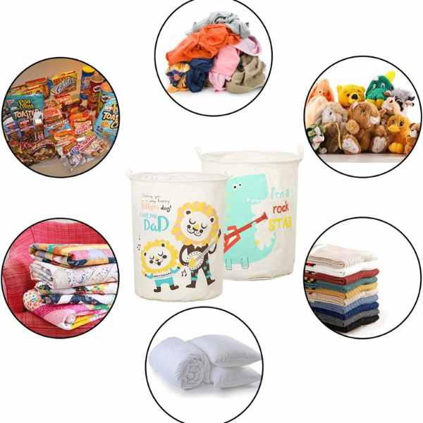 Cos din Bumbac pentru Depozitare Jucarii sau Haine Model Leu 35 x 45 cm - IoArtify.ro [4]