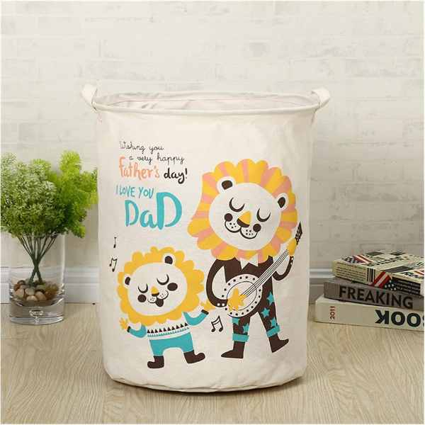 Cos din Bumbac pentru Depozitare Jucarii sau Haine Model Leu 35 x 45 cm - IoArtify.ro [2]