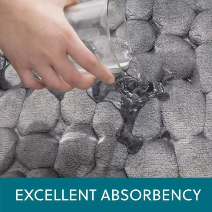 Covoras de baie cu spuma de memorie Anti-Derapant Ultra-Absorbant 60 x 40 cm si 5 Suporti Impermeabili Autoadezivi cu Sistem Push Free pentru Prosoape Roz - IoArtify.ro [4]