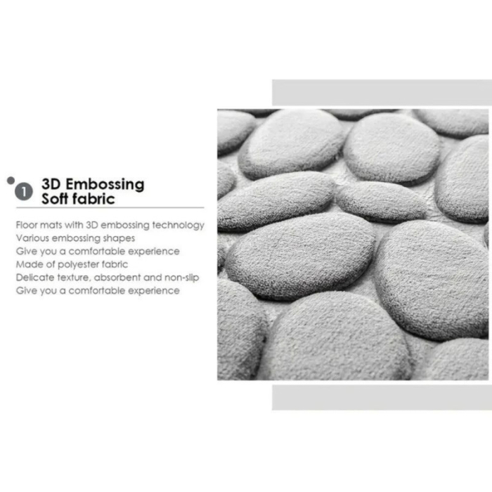 Covoras de baie cu spuma de memorie Anti-Derapant Ultra-Absorbant 60 x 40 cm si 5 Suporti Impermeabili Autoadezivi cu Sistem Push Free pentru Prosoape Roz - IoArtify.ro [3]